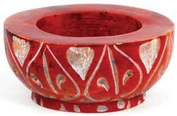 AzureGreen Red Stone tea light or cone burner (IB124VM) -