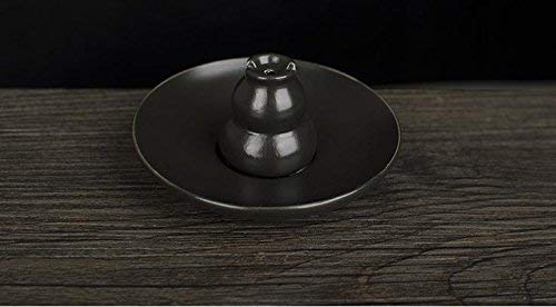 Xujia Incense Burner Black Glazed Ceramic Gourd Zen Buddhism Ceramic Incense Holder,Church Incense Burner