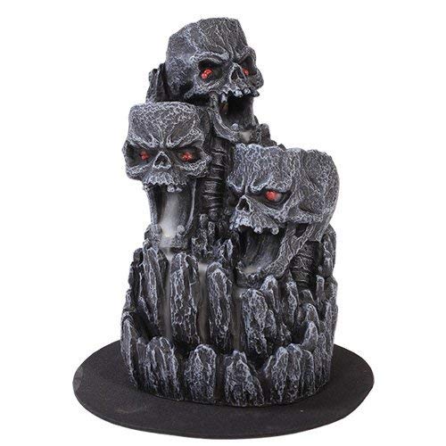 Three Screaming Skull Death Mountain Cave Backflow Incense Burner Aroma Figurine
