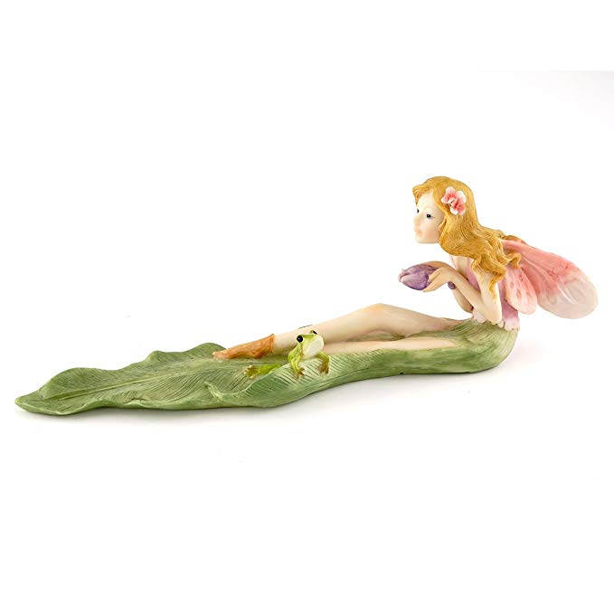 Top Collection Stunning Wishing Fairy with Frog Incense Holder, 11.25