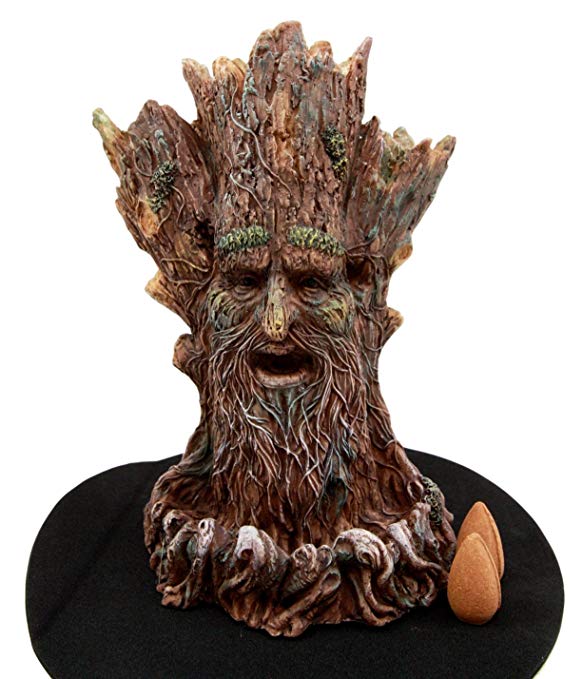 Atlantic Collectibles Whispering Forest Mystic Greenman Backflow Incense Cone Burner Aroma Scent Figurine 6.75