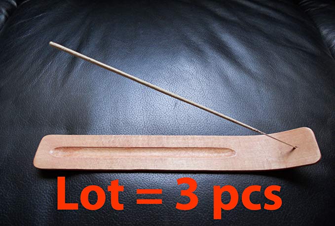 3 Natural Wooden Wood Incense Stick Holder / Burner set of 3