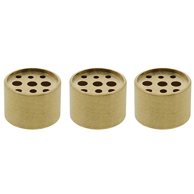 Saim 3 Pcs Fine Copper Cylinder Shape Incense Holder 9 Holes Brass Lotus Stick Burner for Incense