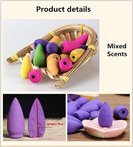 Incense Cone - 50Pcs Household Natural Reflux Tower Incense Tea Smoke Backflow Incense Or Gourd Burner Fragrant Reflux Aromatherapy Cones - Incense Cones Lavender