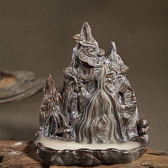 Mountain Stream Smoke Backflow Incense Burner/holder(Free 10pcs Incense as Gifts for This Burner)